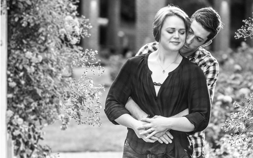 Paige and Kevin’s Schenectady Rose Garden Engagement Photos