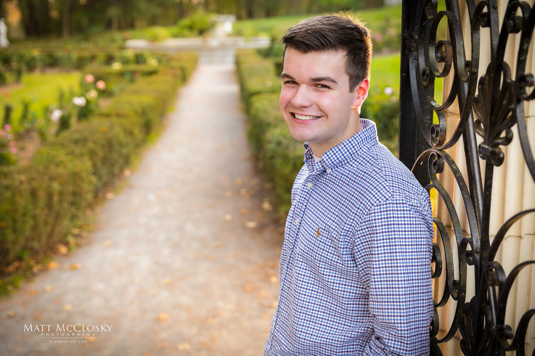 Jake | High School Senior Portrait Saratoga Springs NY | Yaddo Gardens