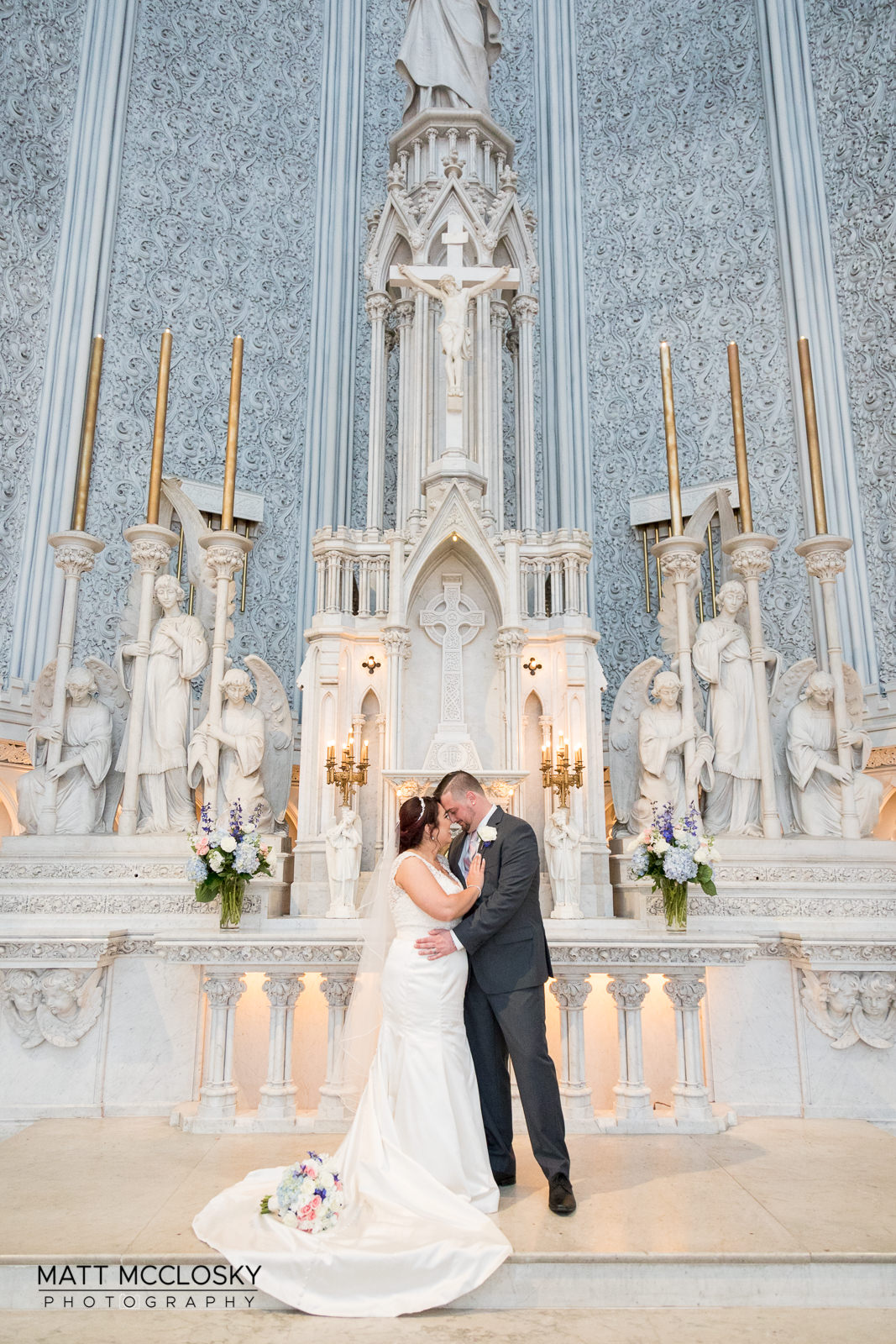 Saint john the Evangelist Church Wedding Megan Esperti Nathan Jerard Wedding Photos Schenectady NY Mazzone Hospitality Hilton Garden Inn of Clifton Park Matt McClosky Photography 518Photo 518Wedding 518Wedding.com Wedding Photographer Albany Saratoga Springs Troy Albany Wedding Photographer Vivid Salon DJ Ketchup Enterprises